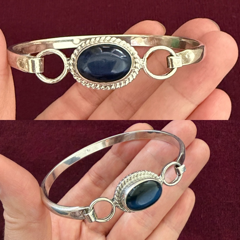 Sterling Silver Bracelet Blue Sodalite